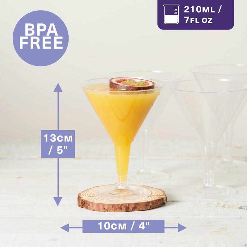 MATANA 48 Premium Plastic Martini Cocktail Glasses, 7 Oz - Elegant, Sturdy & Reusable - Manhattan, Margarita, Cosmopolitan, Desserts - Weddings, Birthdays, Christmas, Garden Parties - Image 3